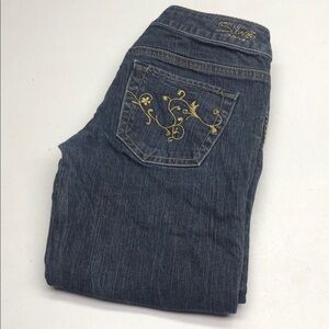 RETRO SILVER TUESDAY BOOTCUT JEANS 27x33 GOLD EMBROIDERED ⭐️